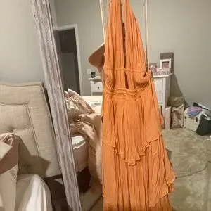 Free People | Dresses | Free People Drop Dead Beauty Maxi Dress In Orange |  Poshmark